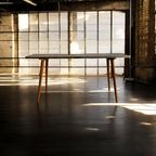 Vintage Smalle Console Tafel / Bijzettafel In Formica thumbnail 5