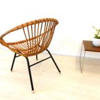 Retro Vintage Rotan Fauteuil Stoel Jaren 60 / 70 Riet thumbnail 3