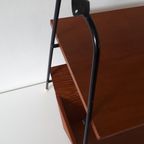 Jaren 60 Vintage Lectuurtafel Magazine Rek Teakhouten Krantenbak Tafeltje thumbnail 4