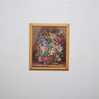 Grenen Lijst Geborduurde Vaas Bloemen thumbnail 2