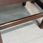 Set Van 4 Vintage Hout En Riet Eetkamerstoelen thumbnail 10