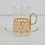 12 Glazen Gulla Skruf Thee Irish Coffee Glas Gold-Plated '60 thumbnail 6