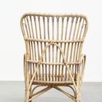 Leuke Dutch Design Rotan Fauteuil Uit De Jaren ’50 Met Een Hoge Rug thumbnail 4