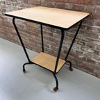 Mid Century Trolley, Vintage Bijzettafel Op Wielen, Side Table thumbnail 6