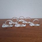 Vintage Set Van 6 Handgemaakte Glazen Servetringen thumbnail 8