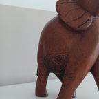 Vintage Handgekerfde Houten Olifant, Massief, 35 Cm thumbnail 6