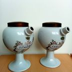 Set 2 Oude Apotheker Potten Met Koper Deksels thumbnail 5
