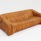 Piumino Cognac Leather Sofa By Jonathan De Pas For Dall’Oca 1970S Italy thumbnail 11