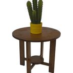 Art Deco Plantentafeltje Bijzettafeltje Eikenhouten Jaren 50 thumbnail 4