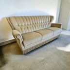 Vintage Beige Zetel / Canapé / Couch Met Franjes thumbnail 4