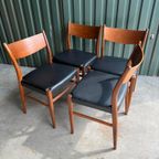 4 Pastoe Teak Skai Eetkamerstoelen Sa10 Cees Braakman thumbnail 13