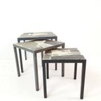 Vintage Stone Side Table Set | Nesting Tables Grey thumbnail 2