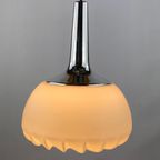 Rare White Swirl Glass And Chrome Pendant Light By Peill & Putzler thumbnail 10