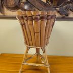 Vintage Rotan Plantenstandaard Planten Standaard Pplantentafeltje  Bloempot thumbnail 5
