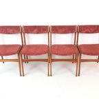 8 Vintage Deense Erik Buch Stoelen | Nieuw Gestoffeerd Roze thumbnail 4