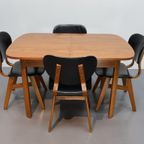 Vintage Eetafel Rechthoek Notenfineer thumbnail 3