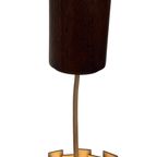 Ca. 1960’S Ceiling Fixture - Scandinavian Design - Teak Wood Multiplex Cilinder And Matching Ceil thumbnail 11