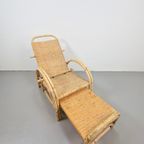 Vintage Boho Rotan Ligstoel Lounge Chair '60 Verstelbaar thumbnail 6