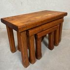 3x Brutalist Nesting Tables – Oak thumbnail 5