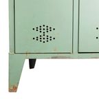 Vintage Franse Industriële Locker Groen Patina thumbnail 9
