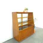 Fineer Toonbank, Winkel Vitrine Met Schuifdeuren, Vintage Vitrinekast thumbnail 10