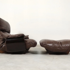 Ligne Roset Marsala - Fauteuil En Ottman - Bruin Leder thumbnail 2