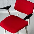 Revolt Stoel Friso Kramer Vintage Ahrend Rood Stof Kvadrat thumbnail 3