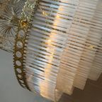 Vintage Xl Opaline Staafjes Kroonluchter Hanglamp Teardrops Murano thumbnail 8