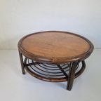 Mid Century Boho Manou Bamboe Salon Tafel Rond thumbnail 3