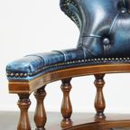 Fijne, Blauwe Rundlederen Chesterfield Bureaustoel Met Mooie Details thumbnail 10