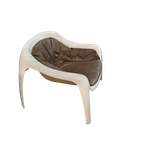 Very Rare Inside/outside Polyester Lounge Chair With Leather Upholstery 1960s thumbnail 2