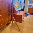 Vintage Deense Make-up Kaptafel Spiegel Make Up Opmaak Tafel thumbnail 4