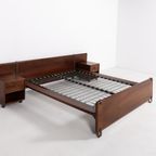 Double Bed With Nightstands / Bedframe Met Nachtkastjes By Fabio Lenci For Bernini, 1970S Italy thumbnail 2