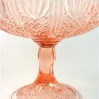 Vintage Roze Schaal Op Voet / Etagère Glas thumbnail 6