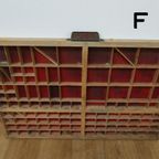 Brocante, Bruine Antieke Houten Letterbak, Wanddecoratie F thumbnail 10