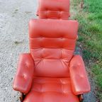 Coja Armchairs Lederen Bekleding Palissander Frame thumbnail 10