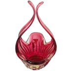 Gemerkte Midcentury Murano Glas Schaal Roze thumbnail 3