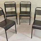 Vintage Set Van 4 Metalen Stoelen, Zwart, Perforated Metal thumbnail 13