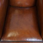 In Zeer Mooie Staat Verkerende Schapenleren Design Fauteuil/ Armchair thumbnail 7