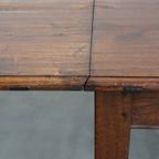 Unieke Antieke Eikenhouten Eettafel Uit Begin 1900 Met Aan Één Kant Een Uitklapbaar Blad thumbnail 15