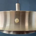 Mid-Century Aluminium Space Age Hanglamp Met Oranje Lak. thumbnail 9