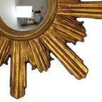 Houten Sunburst Spiegel Butler Zonnespiegel Bol Glas Heksenspiegel Sixties thumbnail 11