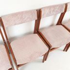 8 Vintage Deense Erik Buch Stoelen | Nieuw Gestoffeerd Roze thumbnail 3