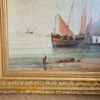Een Stel 19e Eeuwse Zeegezichten - L. Edouard thumbnail 18