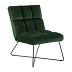 Zaragoza Fauteuil Fluweel - Groen Met Zwarte Poten thumbnail 2