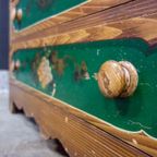 Handbeschilderde Volkskunst Ladekast/Commode – Circa 1900 thumbnail 7