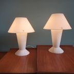 Paire De Lampes Peill & Putzler En Opaline Blanche, 1970-80 thumbnail 2