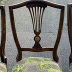 4 Antieke Stoelen Art Deco Groen Kleurrijk thumbnail 9