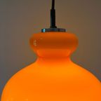 Midcentury Hanglamp Oranje Opaline, Chroom - Peill & Putzler thumbnail 8