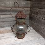 Scheepslamp, Windlicht / Metaal/Glas. thumbnail 2